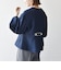 〈手洗い可能〉パフ スリーブ ノーカラー ジャケット［NAVY BLUE］