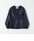 〈手洗い可能〉パフ スリーブ ノーカラー ジャケット［NAVY BLUE］
