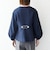 〈手洗い可能〉パフ スリーブ ノーカラー ジャケット［NAVY BLUE］