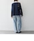 〈手洗い可能〉ウールライク レース カラー ジャケット［NAVY BLUE］