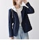 〈手洗い可能〉ウールライク レース カラー ジャケット［NAVY BLUE］