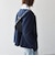 〈手洗い可能〉ウールライク レース カラー ジャケット［NAVY BLUE］