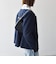 〈手洗い可能〉ウールライク レース カラー ジャケット［NAVY BLUE］