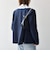〈手洗い可能〉ウールライク レース カラー ジャケット［NAVY BLUE］