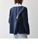 〈手洗い可能〉ウールライク レース カラー ジャケット［NAVY BLUE］