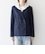 〈手洗い可能〉ウールライク レース カラー ジャケット［NAVY BLUE］