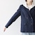 〈手洗い可能〉ウールライク レース カラー ジャケット［NAVY BLUE］