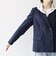 〈手洗い可能〉ウールライク レース カラー ジャケット［NAVY BLUE］