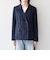 〈手洗い可能〉ウールライク レース カラー ジャケット［NAVY BLUE］