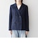 〈手洗い可能〉ウールライク レース カラー ジャケット［NAVY BLUE］
