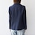 〈手洗い可能〉ウールライク レース カラー ジャケット［NAVY BLUE］
