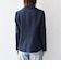 〈手洗い可能〉ウールライク レース カラー ジャケット［NAVY BLUE］