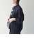 〈手洗い可能〉リボン モチーフ スタンドカラー シャツ ブラウス［NAVY BLUE］