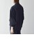 〈手洗い可能〉リボン モチーフ スタンドカラー シャツ ブラウス［NAVY BLUE］