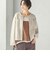 〈手洗い可能〉ノーカラー ヘアリー ニット ジャケット