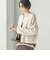 〈手洗い可能〉ノーカラー ヘアリー ニット ジャケット