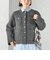〈手洗い可能〉ノーカラー ヘアリー ニット ジャケット