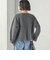 〈手洗い可能〉ノーカラー ヘアリー ニット ジャケット