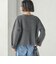〈手洗い可能〉ノーカラー ヘアリー ニット ジャケット