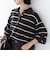 【WEB限定】〈手洗い可能〉モール パイル 配色 / ボーダー ポロ ニット