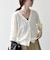 〈手洗い可能〉ループ ジャカード リブ ニット カーディガン