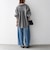 《予約》〈洗濯機可能〉ウールライク オープンカラー タック シャツ ブラウス［NAVY BLUE］