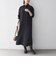 《予約》〈洗濯機可能〉ウールライク ポケット フレア ロング ワンピース［NAVY BLUE］