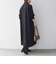 《予約》〈洗濯機可能〉ウールライク ポケット フレア ロング ワンピース［NAVY BLUE］