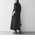 《予約》〈洗濯機可能〉ウールライク ポケット フレア ロング ワンピース［NAVY BLUE］