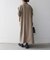 《予約》〈洗濯機可能〉ウールライク ポケット フレア ロング ワンピース［NAVY BLUE］