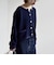 《予約》〈手洗い可能〉ブークレ ニット ノーカラー ジャケット カーディガン