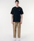 配色リブニットインディゴ鹿の子 半袖Tシャツ