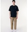 配色リブニットインディゴ鹿の子 半袖Tシャツ