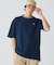 配色リブニットインディゴ鹿の子 半袖Tシャツ