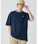 配色リブニットインディゴ鹿の子 半袖Tシャツ