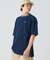 配色リブニットインディゴ鹿の子 半袖Tシャツ