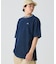 配色リブニットインディゴ鹿の子 半袖Tシャツ