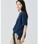 配色リブニットインディゴ鹿の子 半袖Tシャツ