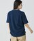 配色リブニットインディゴ鹿の子 半袖Tシャツ