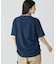 配色リブニットインディゴ鹿の子 半袖Tシャツ