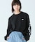 ヘビーウェイト スリーブプリント ロングリブスリーブTシャツ