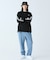 ヘビーウェイト スリーブプリント ロングリブスリーブTシャツ