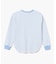ラウンドヘム 配色リブカラー ワッフルボーダーロングスリーブTシャツ