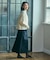 パッチワークエフェクト ウールニットハイネックセーター