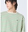 スクエアネックボーダー長袖Tシャツ