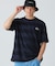 オーバーサイズ パイル地切り替え同色ボーダーTシャツ