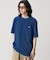 オーバーサイズ ウォッシュ加工 インディゴ Tシャツ