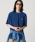 オーバーサイズ ウォッシュ加工 インディゴ Tシャツ