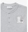 【オンライン限定】LACOSTE オーバーサイズ ワンポイント刺繍ロゴ ヘンリーネック長袖Tシャツ / ワッフルカットソー