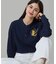 【オンライン限定】LACOSTE オーバーサイズ ワンポイント刺繍ロゴ ヘンリーネック長袖Tシャツ / ワッフルカットソー